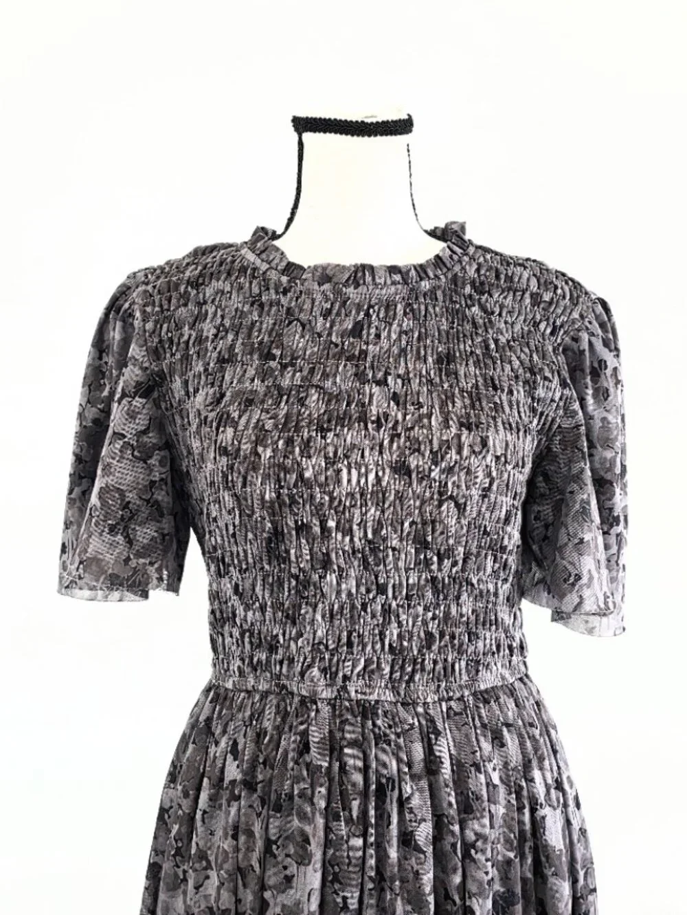 Böhme Sofia Midi Dress in Grey Tulle – Size Small (S) - Picture 4 of 12